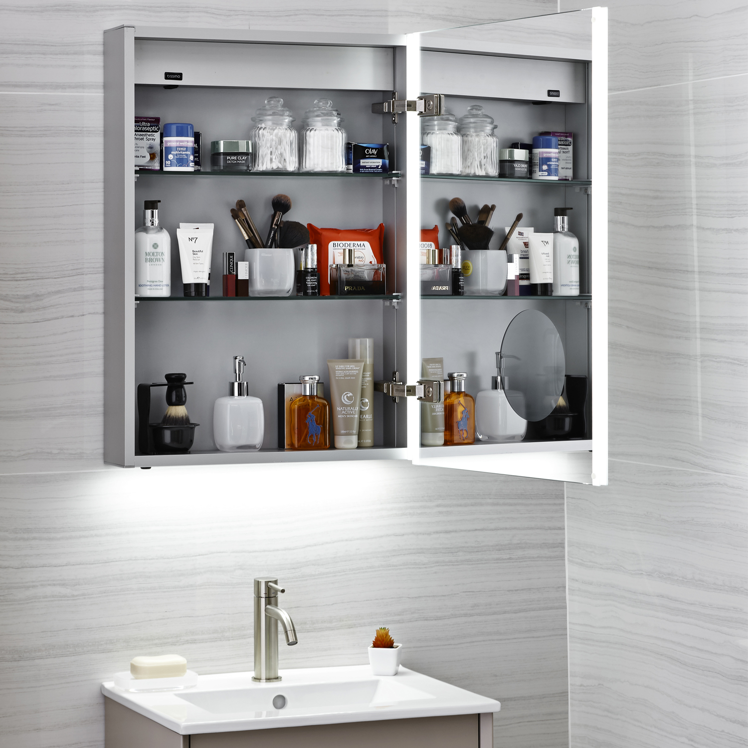 Lustre 520 Single Door Mirror Cabinet Right Hinge Atlas Bathrooms