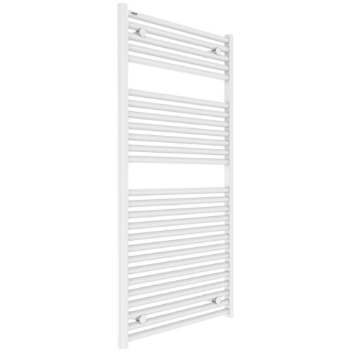 TISSINO HUGO2 HEATED TOWEL RAIL 1212mm X 400mm IN WHITE SAVE OVER 65% OFF RRP. 