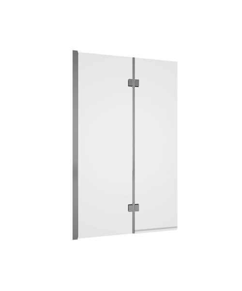 TSI-103-CP Tissino Messina Double panel hinged rectangular bath screen available in Chrome from Atlas Bathrooms