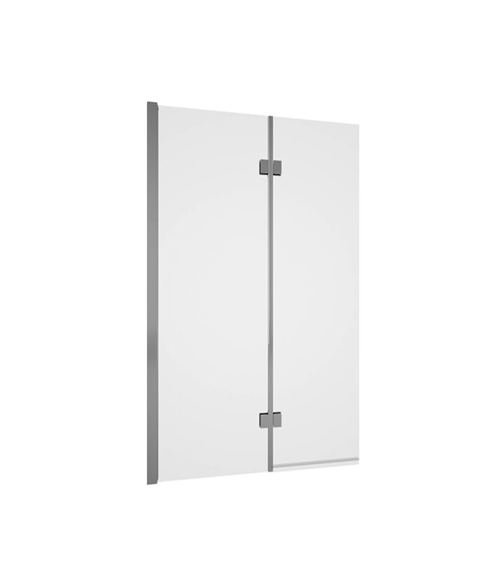 TSI-103-CP Tissino Messina Double panel hinged rectangular bath screen available in Chrome from Atlas Bathrooms