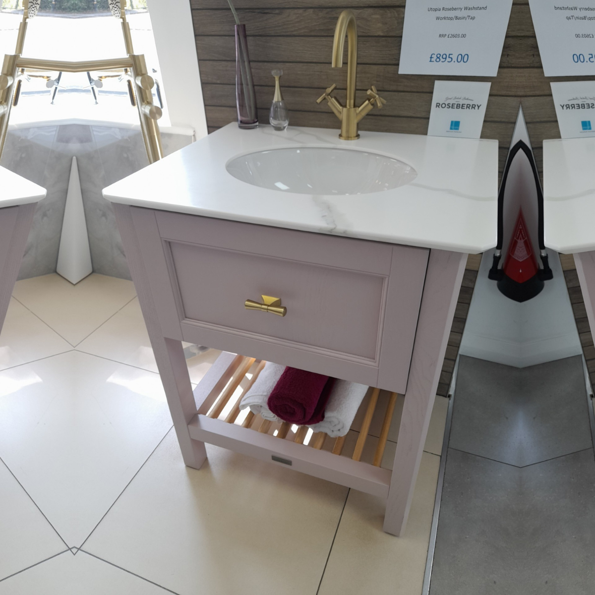 Utopia Roseberry Washstand Worktop Basin and Taps